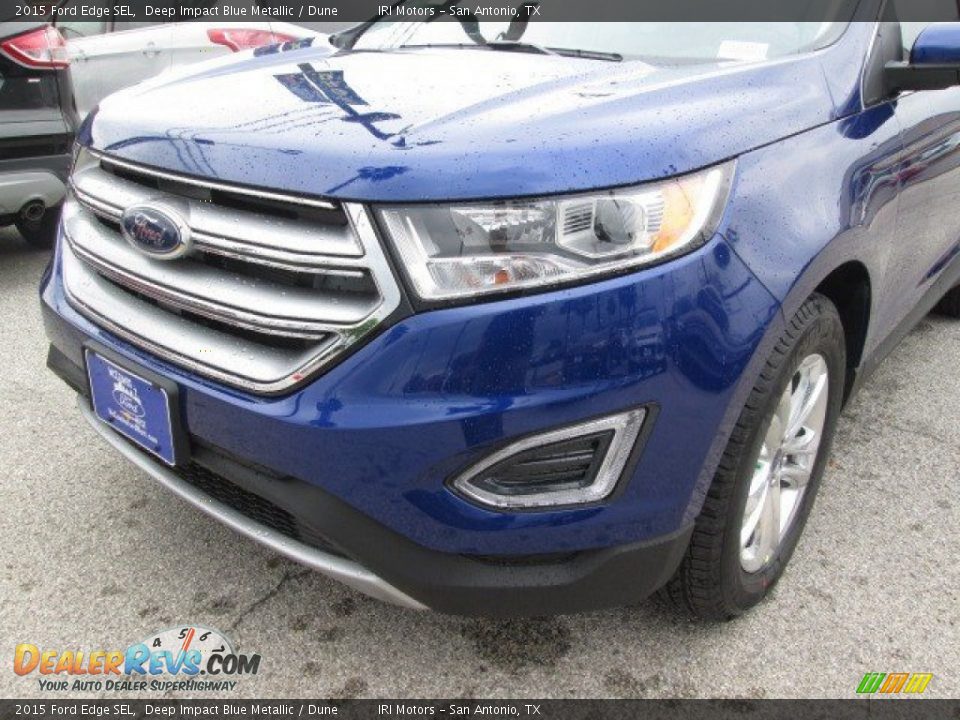 2015 Ford Edge SEL Deep Impact Blue Metallic / Dune Photo #6