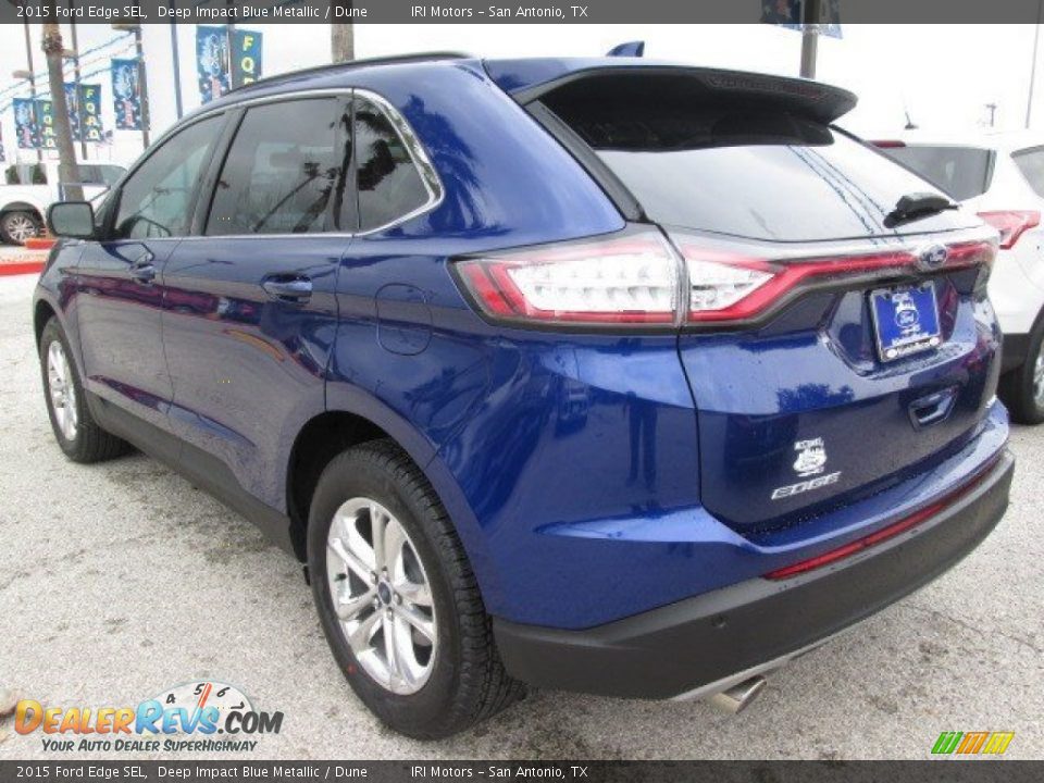 2015 Ford Edge SEL Deep Impact Blue Metallic / Dune Photo #8