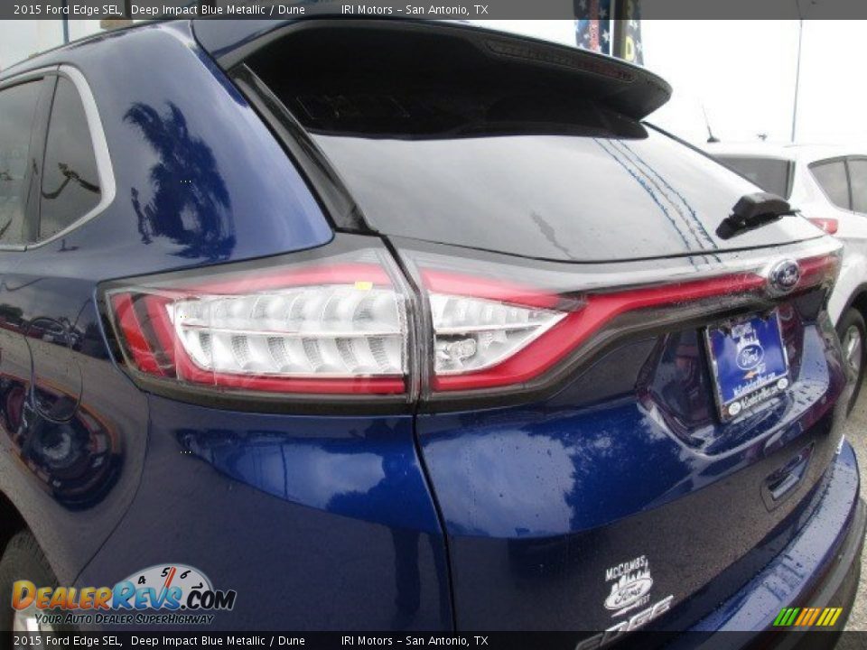 2015 Ford Edge SEL Deep Impact Blue Metallic / Dune Photo #9