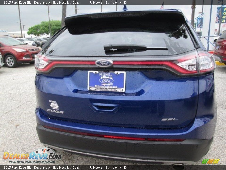 2015 Ford Edge SEL Deep Impact Blue Metallic / Dune Photo #12