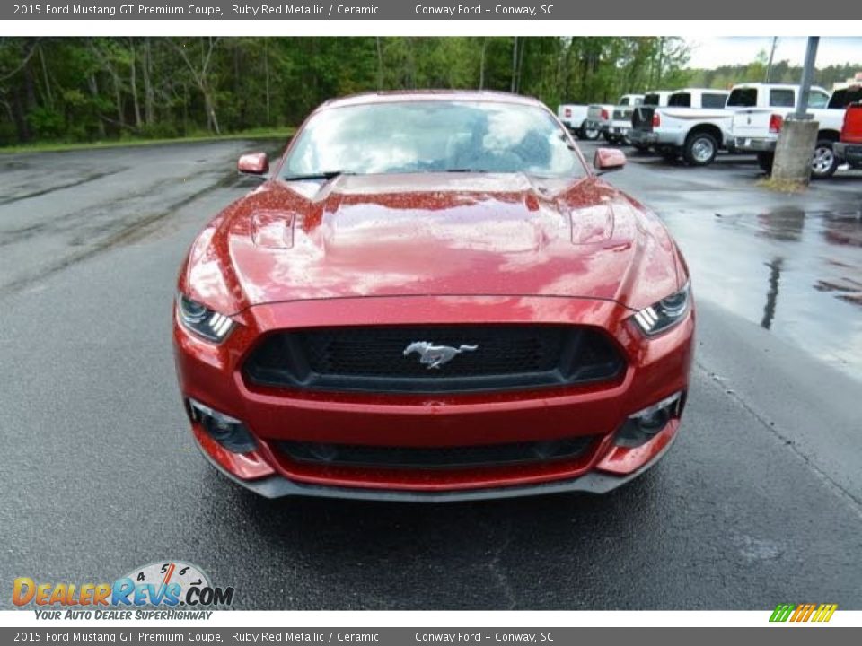 2015 Ford Mustang GT Premium Coupe Ruby Red Metallic / Ceramic Photo #2
