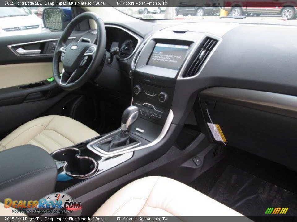 2015 Ford Edge SEL Deep Impact Blue Metallic / Dune Photo #24