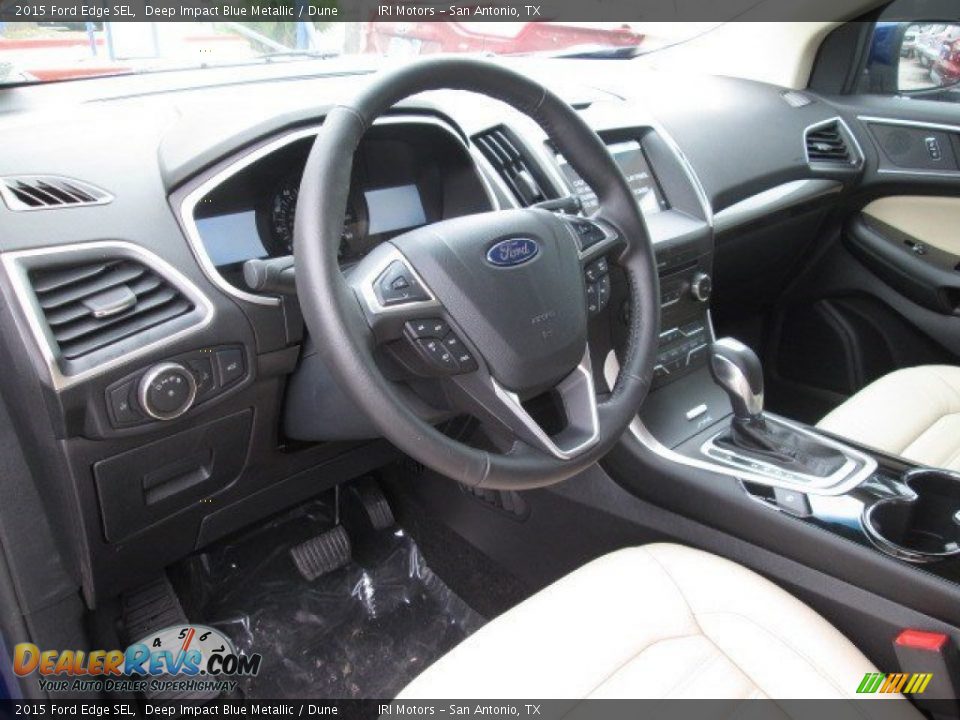 2015 Ford Edge SEL Deep Impact Blue Metallic / Dune Photo #27