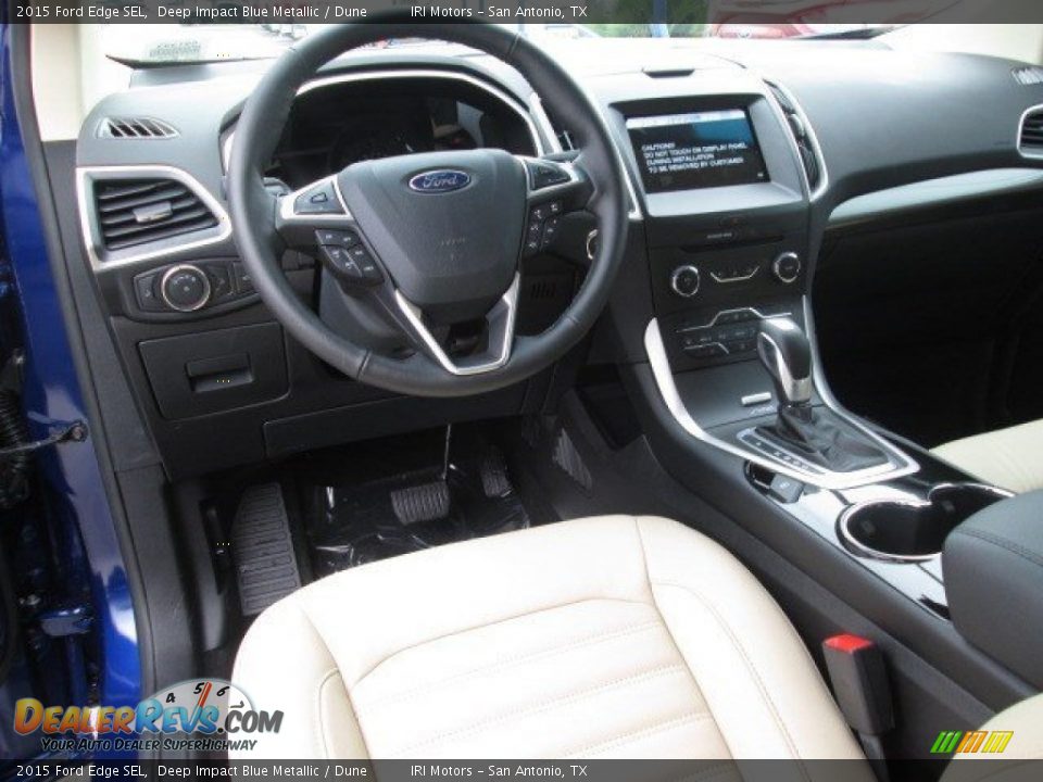 2015 Ford Edge SEL Deep Impact Blue Metallic / Dune Photo #34