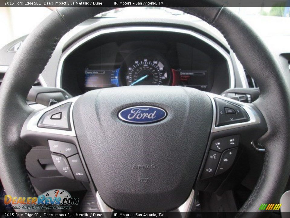 2015 Ford Edge SEL Deep Impact Blue Metallic / Dune Photo #35