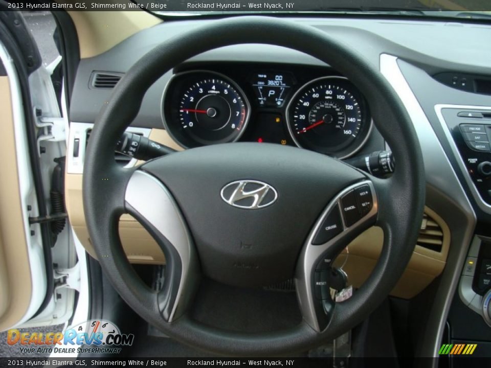 2013 Hyundai Elantra GLS Shimmering White / Beige Photo #13