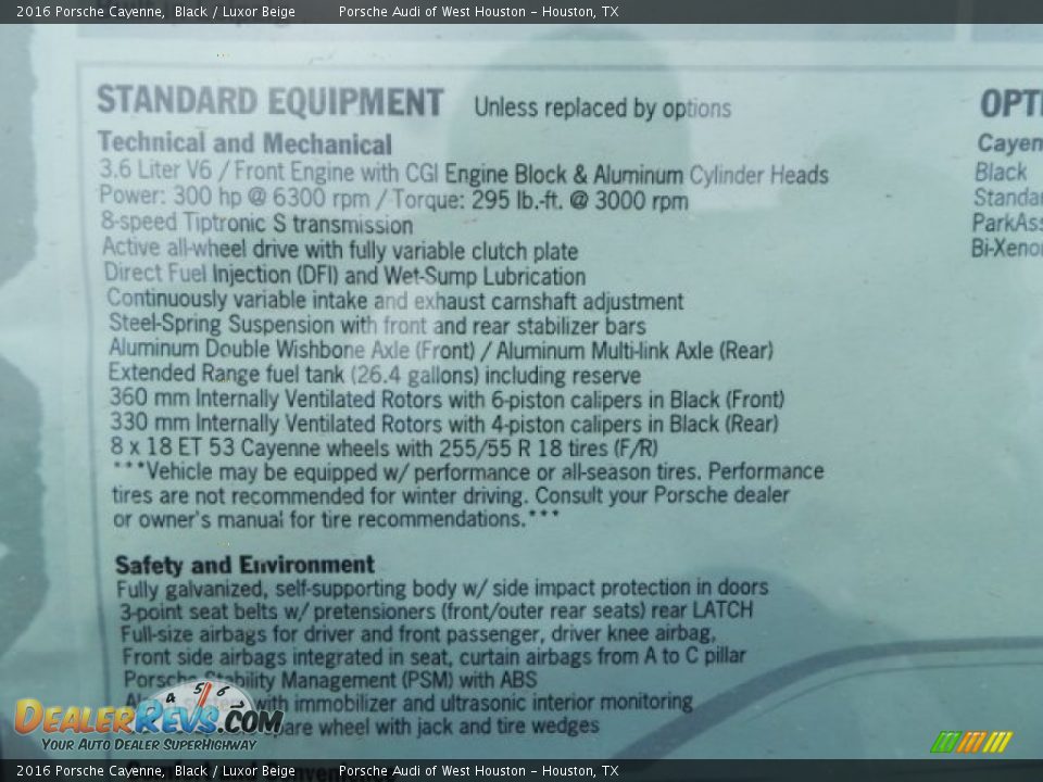 2016 Porsche Cayenne  Window Sticker Photo #36