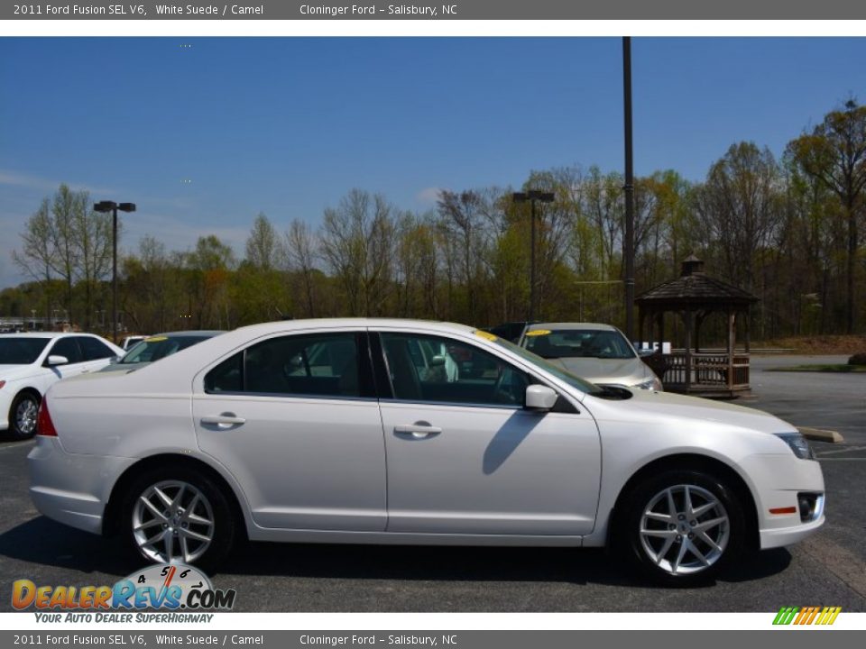 2011 Ford Fusion SEL V6 White Suede / Camel Photo #2
