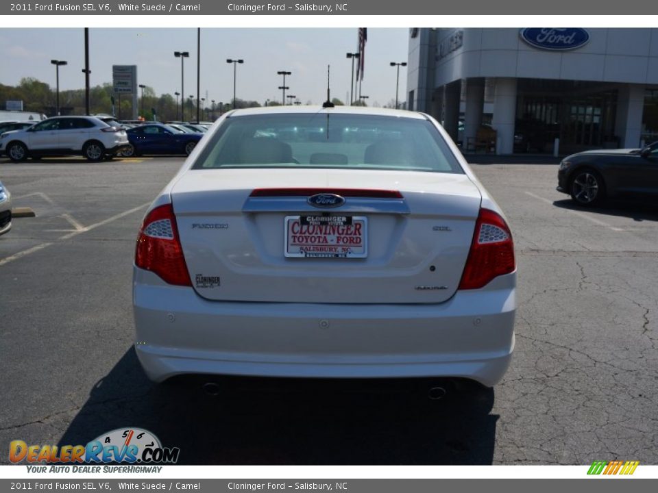 2011 Ford Fusion SEL V6 White Suede / Camel Photo #4