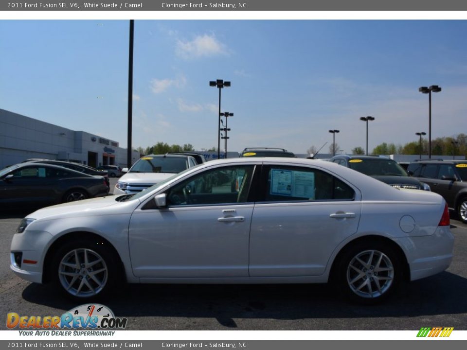 2011 Ford Fusion SEL V6 White Suede / Camel Photo #6