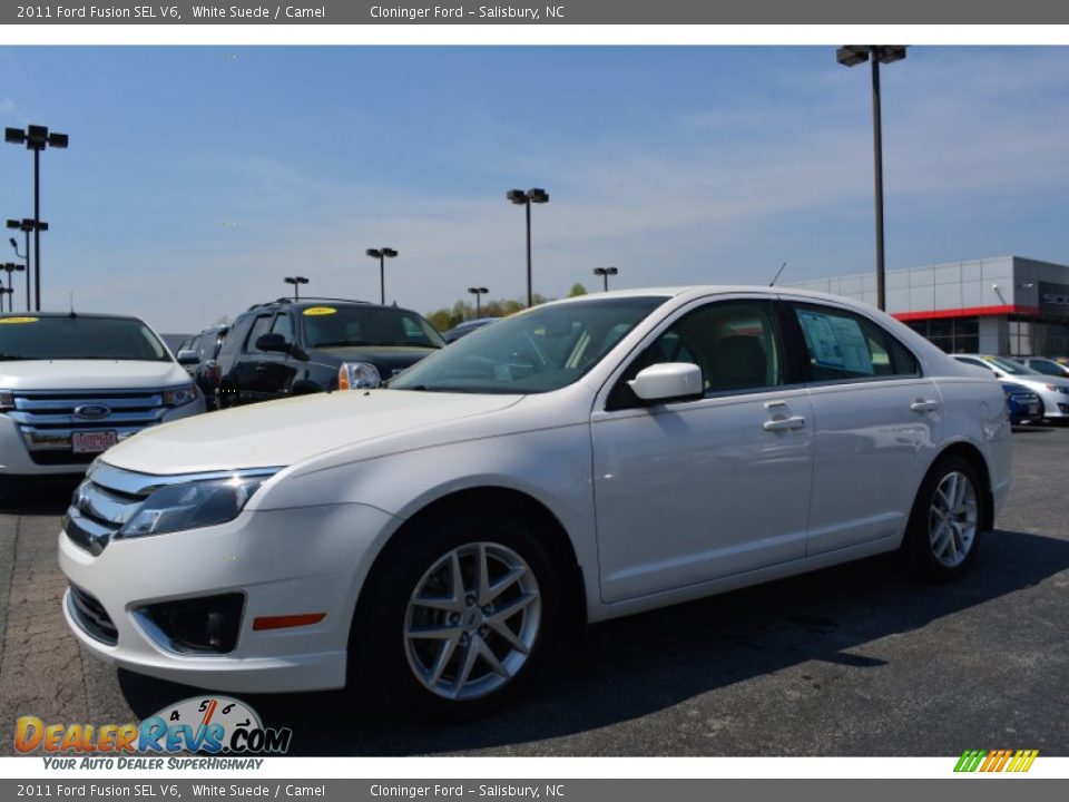 2011 Ford Fusion SEL V6 White Suede / Camel Photo #7