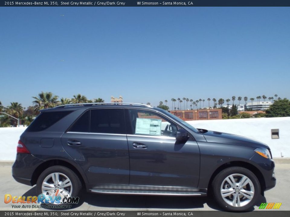 2015 Mercedes-Benz ML 350 Steel Grey Metallic / Grey/Dark Grey Photo #3