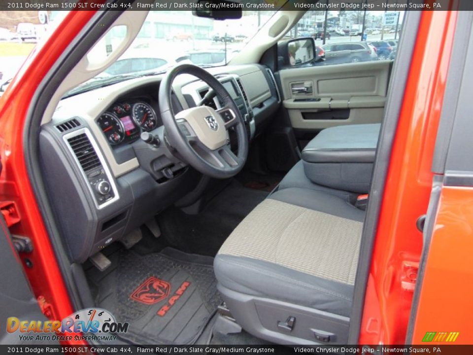 2011 Dodge Ram 1500 SLT Crew Cab 4x4 Flame Red / Dark Slate Gray/Medium Graystone Photo #14