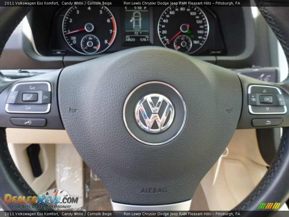 2011 Volkswagen Eos Komfort Candy White / Cornsilk Beige Photo #14