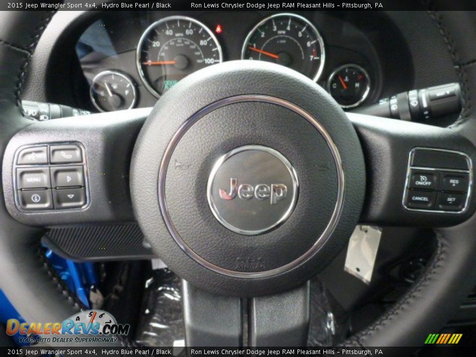 2015 Jeep Wrangler Sport 4x4 Hydro Blue Pearl / Black Photo #16