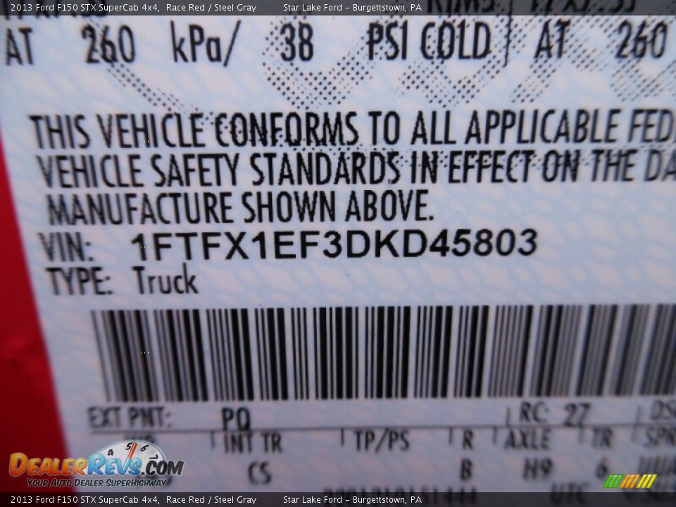 2013 Ford F150 STX SuperCab 4x4 Race Red / Steel Gray Photo #15