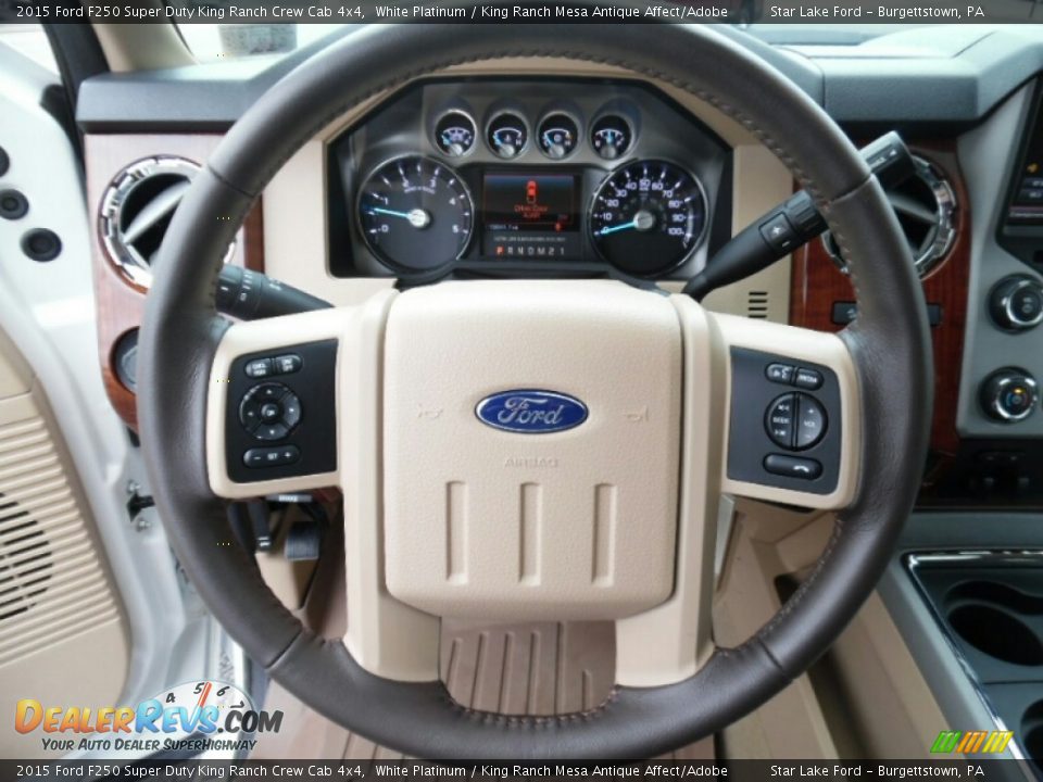2015 Ford F250 Super Duty King Ranch Crew Cab 4x4 Steering Wheel Photo #17