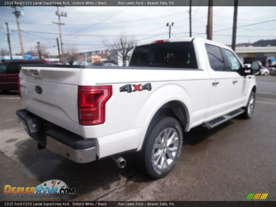 2015 Ford F150 Lariat SuperCrew 4x4 Oxford White / Black Photo #3
