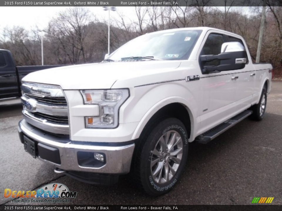 2015 Ford F150 Lariat SuperCrew 4x4 Oxford White / Black Photo #8