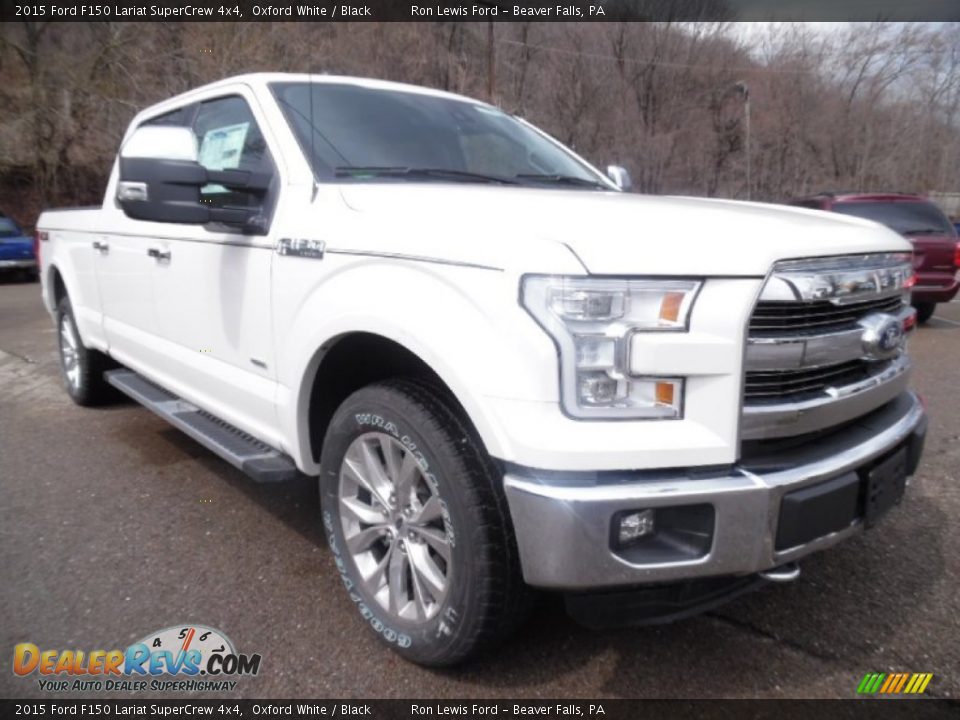 2015 Ford F150 Lariat SuperCrew 4x4 Oxford White / Black Photo #10