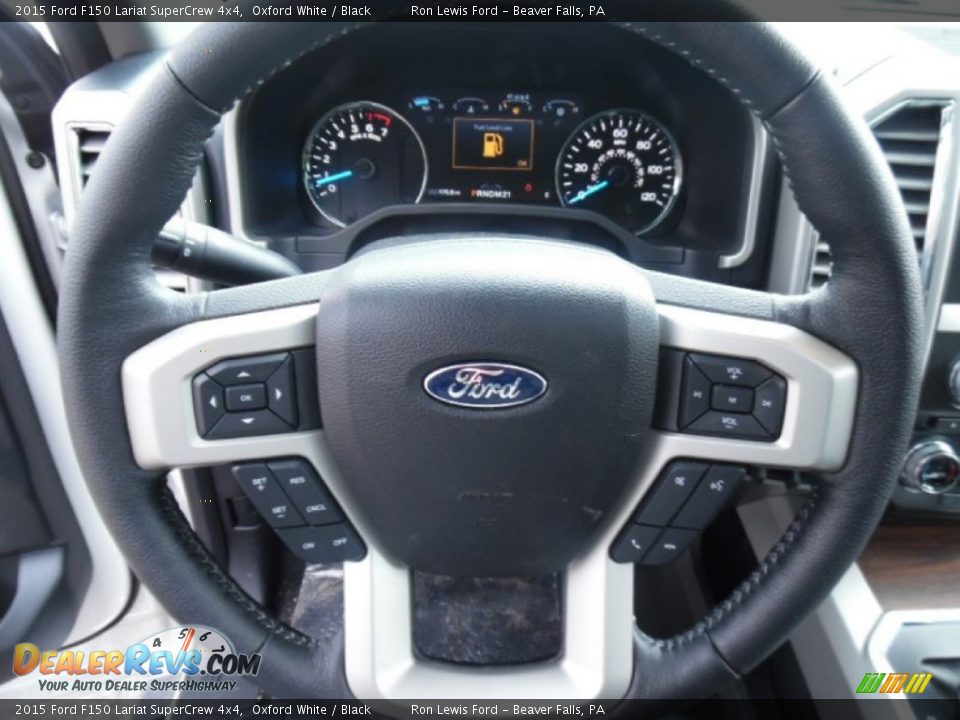 2015 Ford F150 Lariat SuperCrew 4x4 Oxford White / Black Photo #17