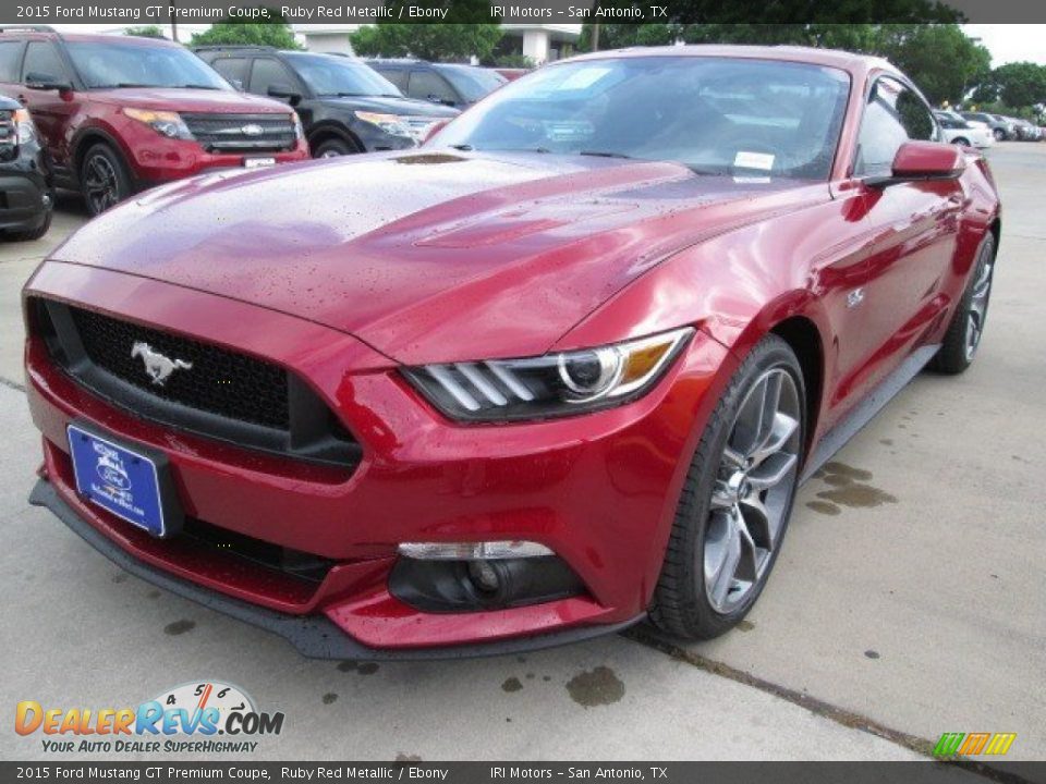 2015 Ford Mustang GT Premium Coupe Ruby Red Metallic / Ebony Photo #6