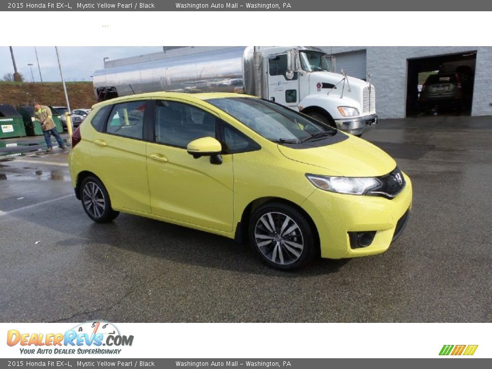 2015 Honda Fit EX-L Mystic Yellow Pearl / Black Photo #7
