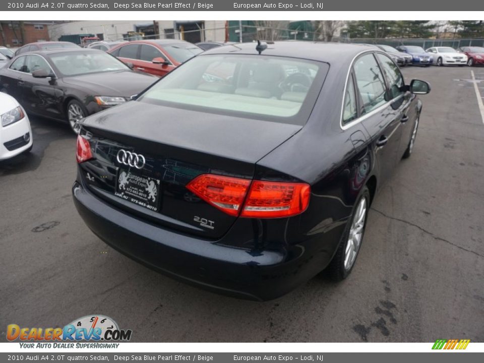 2010 Audi A4 2.0T quattro Sedan Deep Sea Blue Pearl Effect / Beige Photo #3
