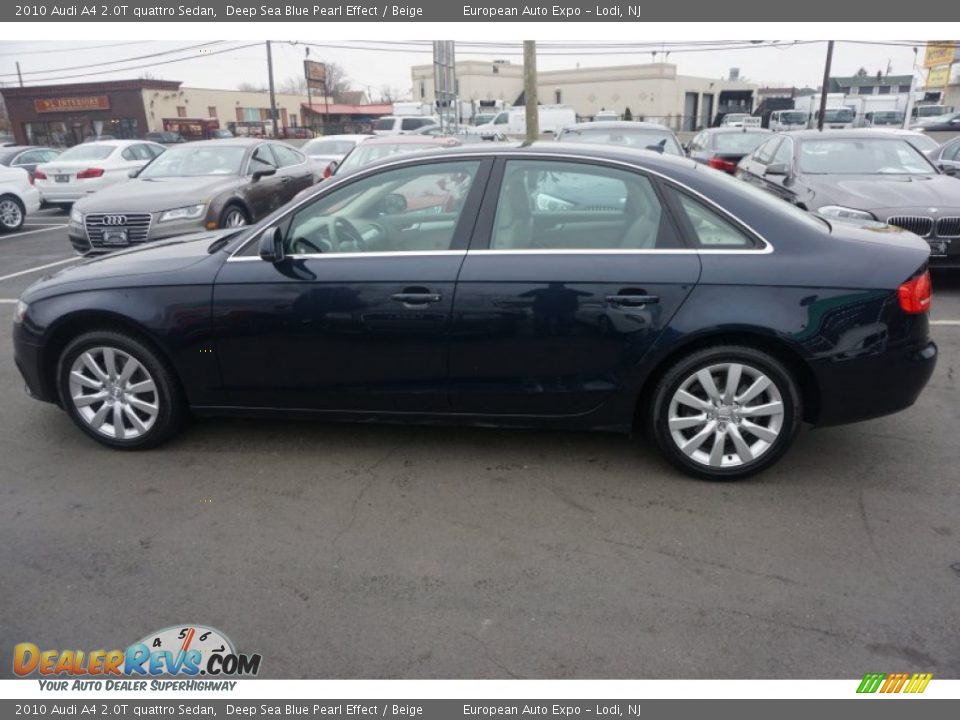 2010 Audi A4 2.0T quattro Sedan Deep Sea Blue Pearl Effect / Beige Photo #5