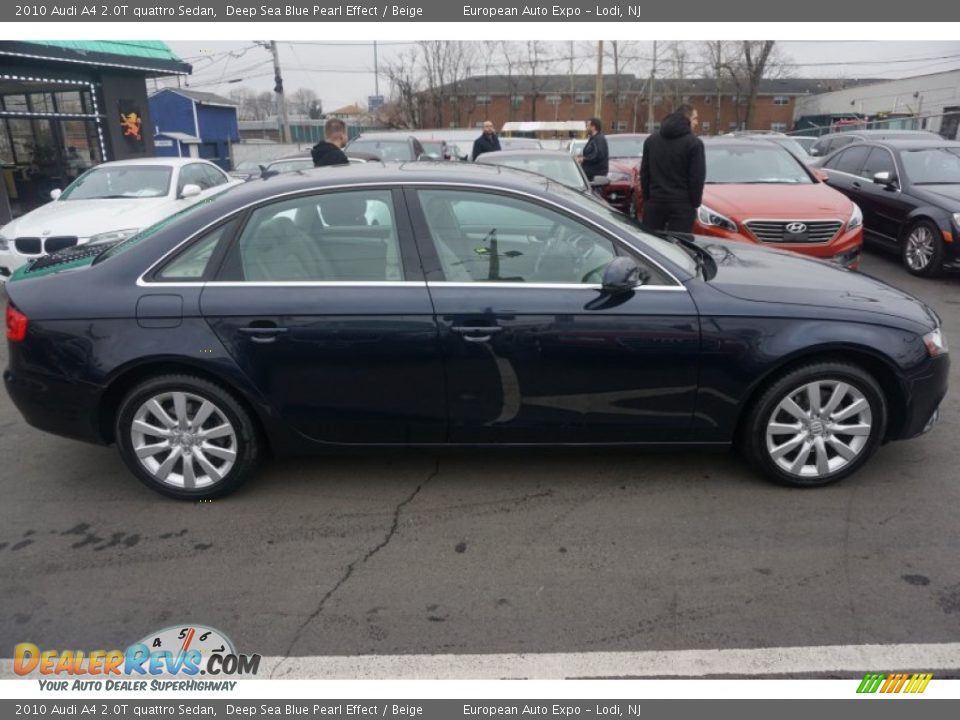 2010 Audi A4 2.0T quattro Sedan Deep Sea Blue Pearl Effect / Beige Photo #6
