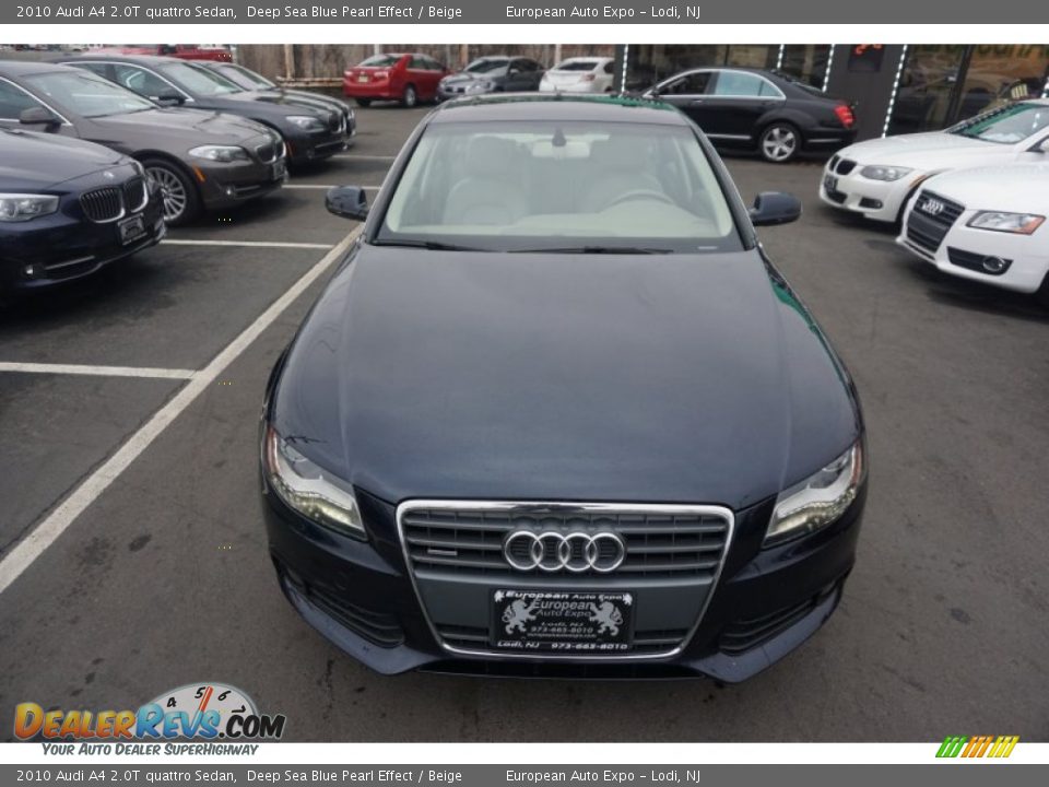 2010 Audi A4 2.0T quattro Sedan Deep Sea Blue Pearl Effect / Beige Photo #7