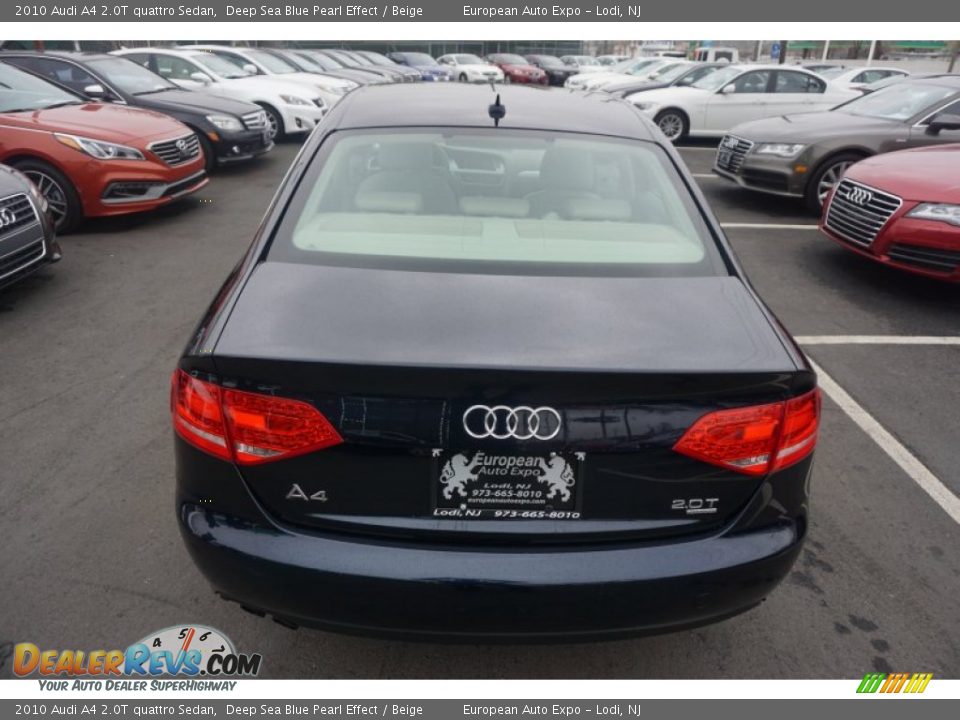 2010 Audi A4 2.0T quattro Sedan Deep Sea Blue Pearl Effect / Beige Photo #8