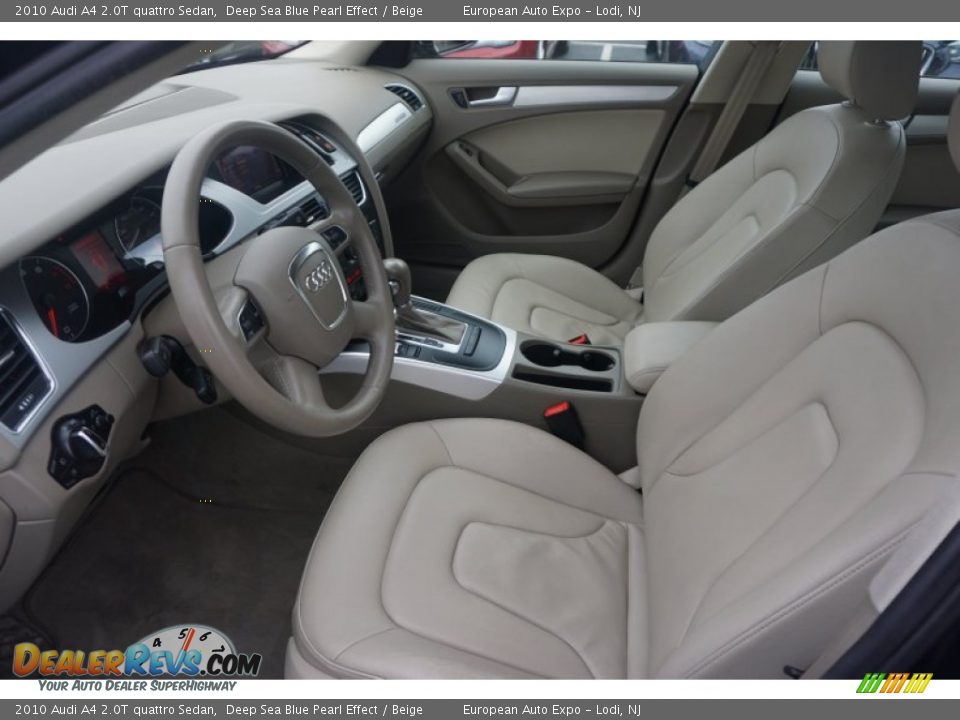 2010 Audi A4 2.0T quattro Sedan Deep Sea Blue Pearl Effect / Beige Photo #9