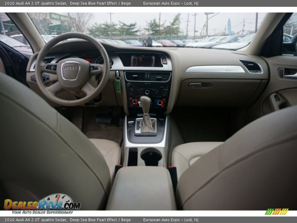 2010 Audi A4 2.0T quattro Sedan Deep Sea Blue Pearl Effect / Beige Photo #16
