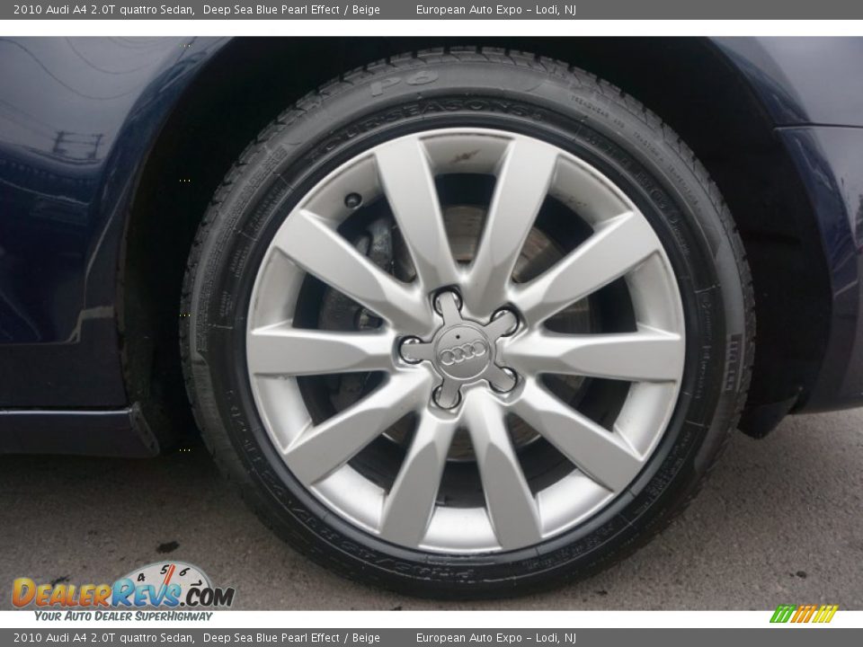 2010 Audi A4 2.0T quattro Sedan Deep Sea Blue Pearl Effect / Beige Photo #18