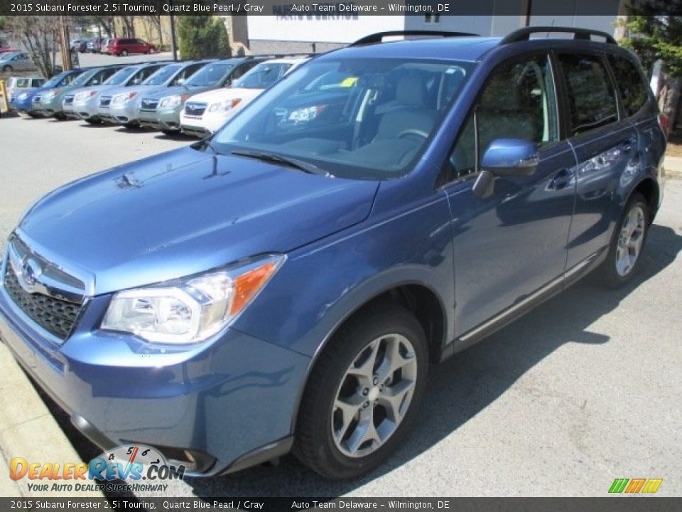 2015 Subaru Forester 2.5i Touring Quartz Blue Pearl / Gray Photo #1