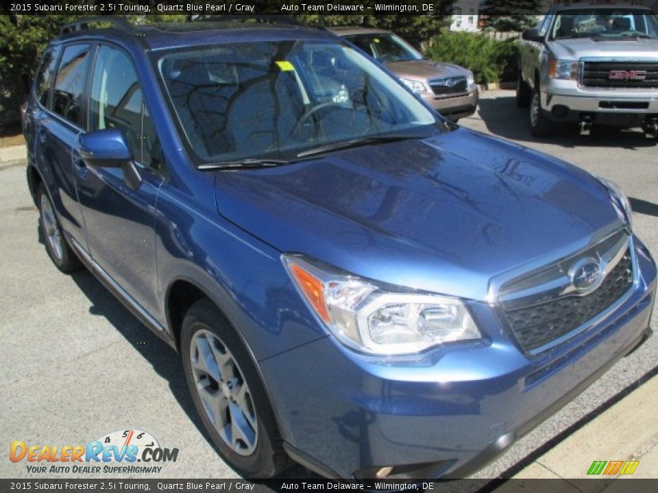2015 Subaru Forester 2.5i Touring Quartz Blue Pearl / Gray Photo #2