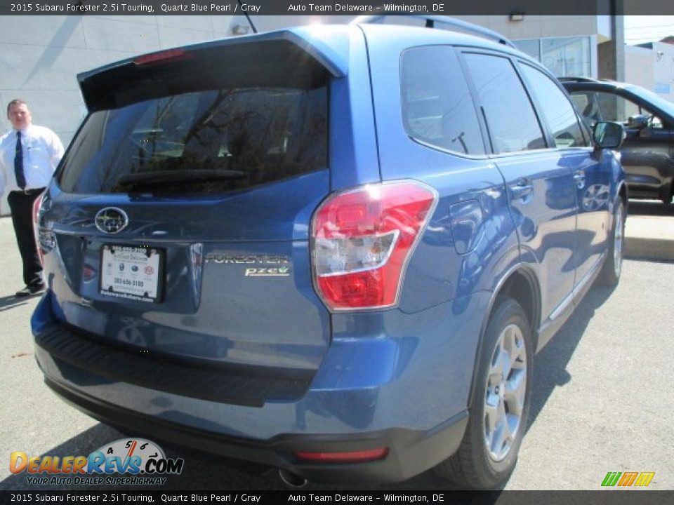 2015 Subaru Forester 2.5i Touring Quartz Blue Pearl / Gray Photo #4