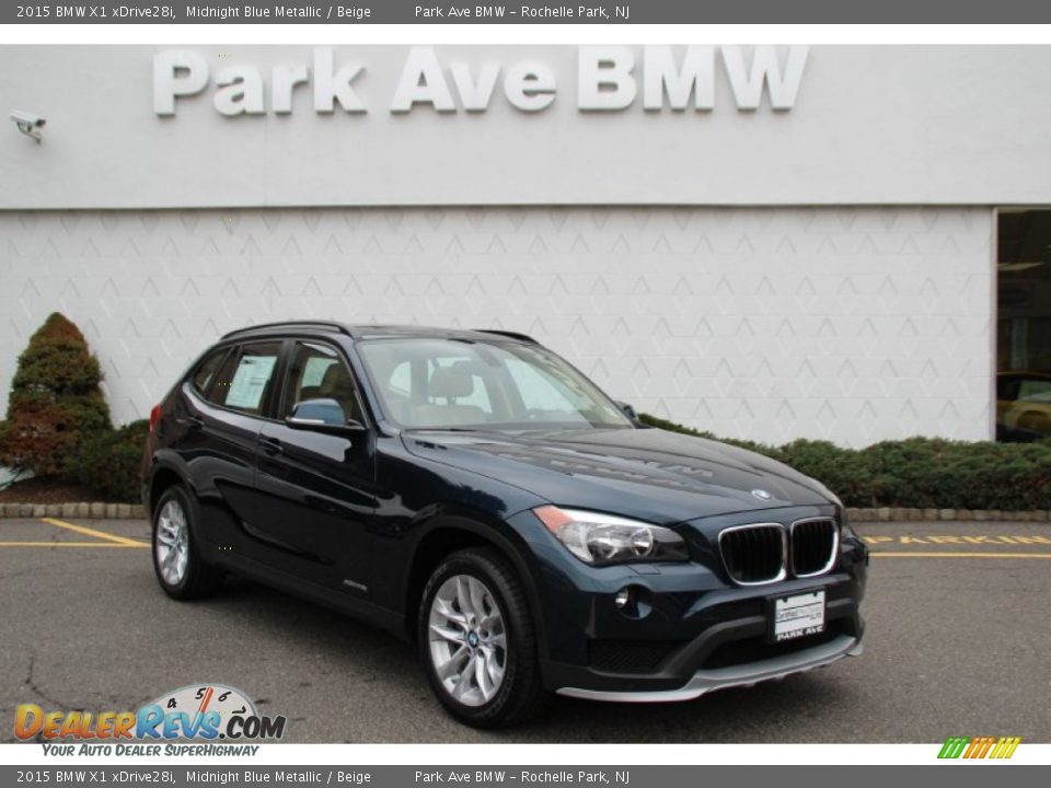 2015 BMW X1 xDrive28i Midnight Blue Metallic / Beige Photo #1