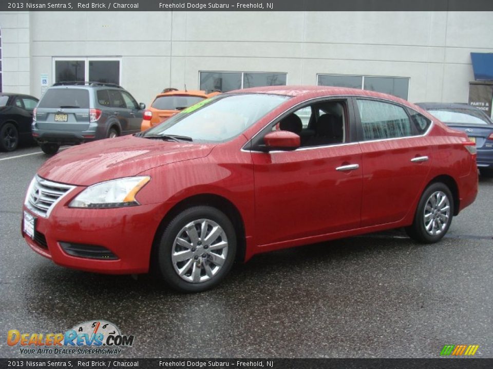2013 Nissan Sentra S Red Brick / Charcoal Photo #3