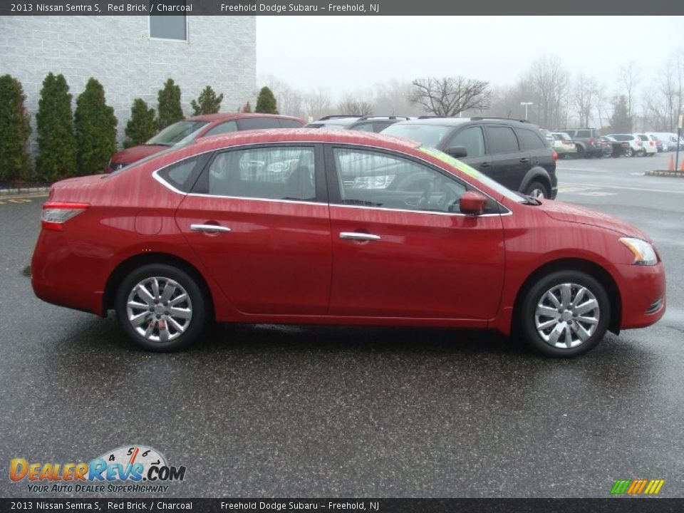 2013 Nissan Sentra S Red Brick / Charcoal Photo #7