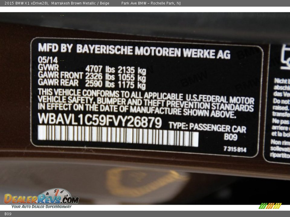 BMW Color Code B09 Marrakesh Brown Metallic
