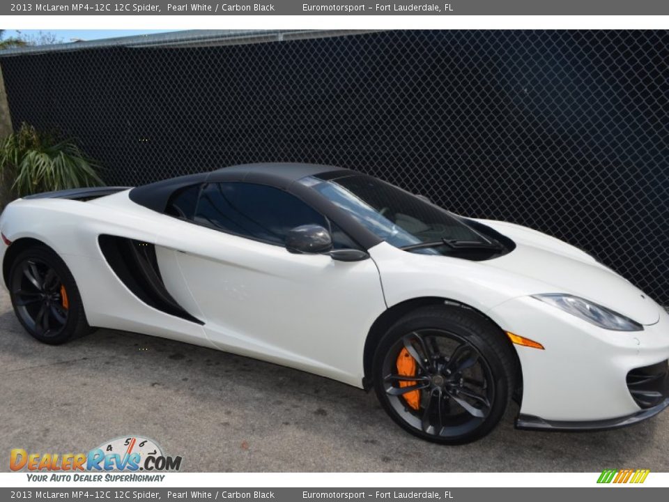 2013 McLaren MP4-12C 12C Spider Pearl White / Carbon Black Photo #2