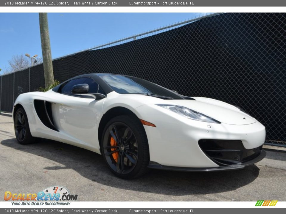2013 McLaren MP4-12C 12C Spider Pearl White / Carbon Black Photo #3