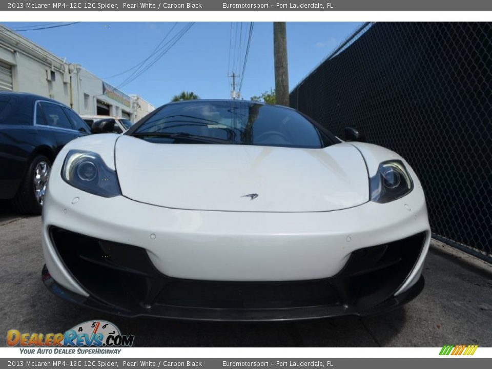 2013 McLaren MP4-12C 12C Spider Pearl White / Carbon Black Photo #23