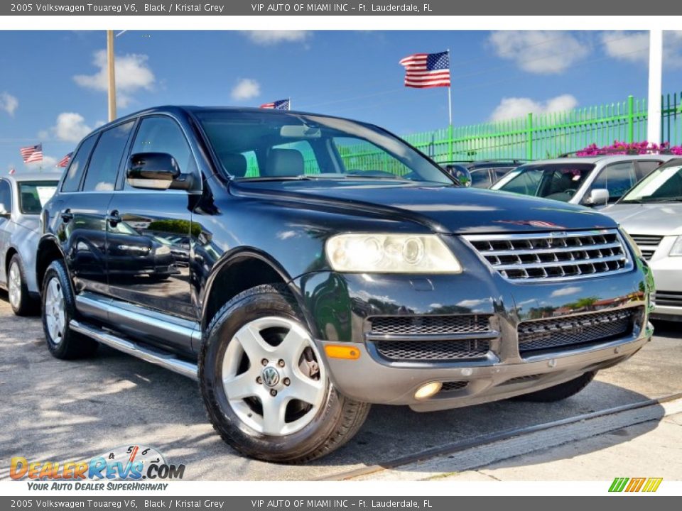 2005 Volkswagen Touareg V6 Black / Kristal Grey Photo #1