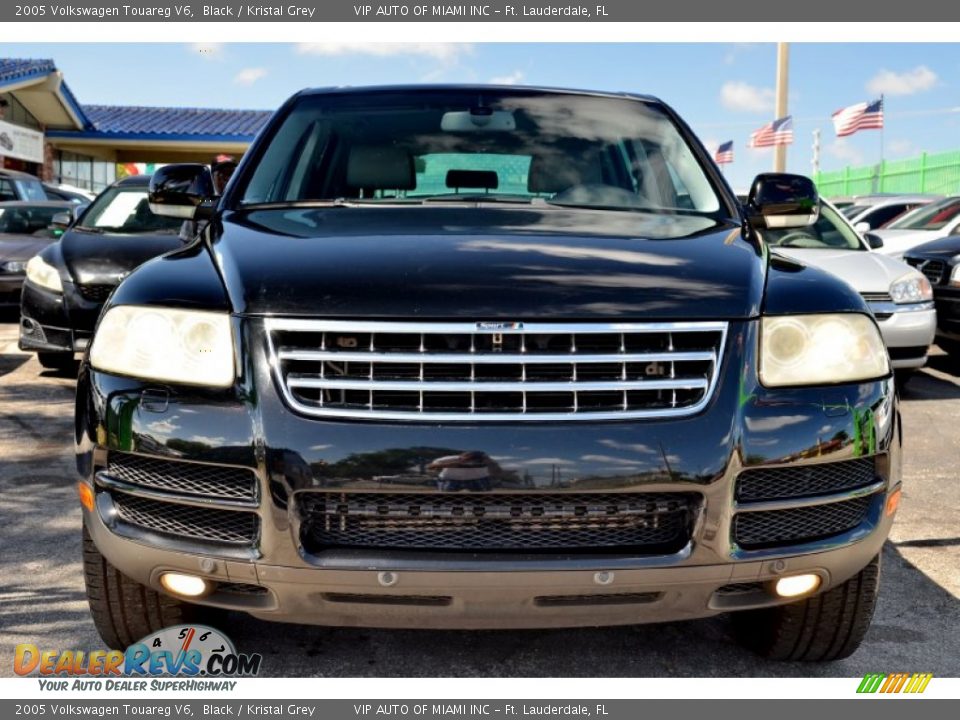 2005 Volkswagen Touareg V6 Black / Kristal Grey Photo #3