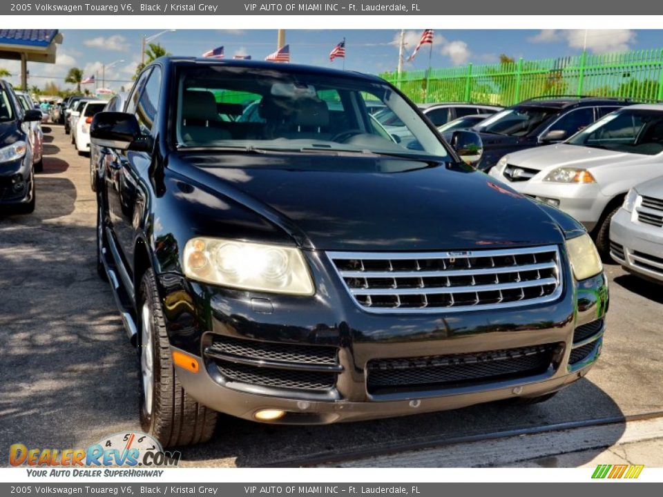 2005 Volkswagen Touareg V6 Black / Kristal Grey Photo #4