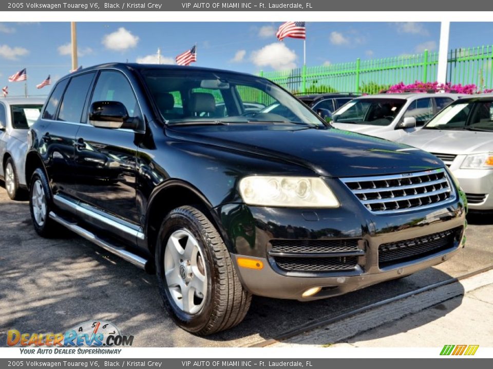 2005 Volkswagen Touareg V6 Black / Kristal Grey Photo #5