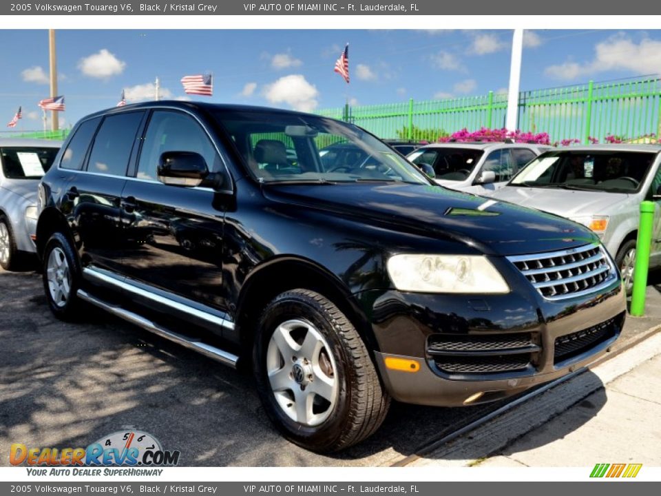 2005 Volkswagen Touareg V6 Black / Kristal Grey Photo #6